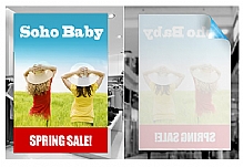 Window Display Printing - Static Cling Clear - Face Mounted 